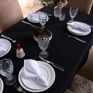 Toalha de Mesa Basic Lisa Oxford Decoração 2,50m x 1,40m para 8 Lugares - Preto