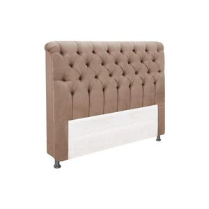 Cabeceira Cama Box Estofada Casal Casal Imperatriz Suede Bege - Simbal