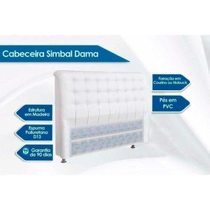 Cabeceira Cama Box Estofada Casal Casal Dama Courano Branco/preto - Simbal