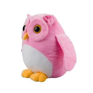 Coruja Rosa Patas Amarelas 27cm - Pelúcia - Tudo em Caixa