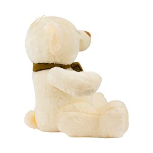 Urso Branco Sentado Cachecol 31cm - Pelúcia - Tudo em Caixa