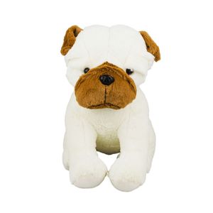 Cachorro Branco Sentado 22cm - Pelúcia - Tudo em Caixa
