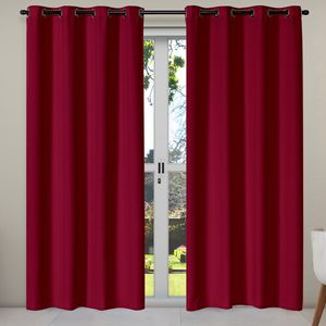 Cortina Isa Varão Tecido Oxford 4,00m x 2,50m p/ Janela Sala Quarto - Vermelho