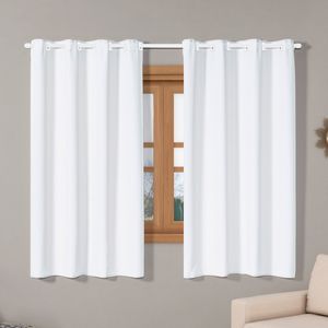 Cortina Isa Varão Tecido Oxford 2,80m x 1,60m p/ Janela Sala Quarto - Branca