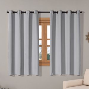 Cortina Isa Varão Tecido Oxford 2,00m x 1,40m p/ Janela Sala Quarto - Cinza