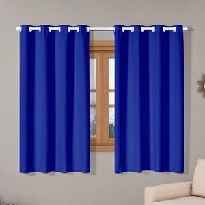 Cortina Isa Varão Tecido Oxford 2,00m x 1,40m p/ Janela Sala Quarto - Azul Royal