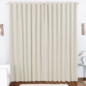 Cortina Tóquio Varão Simples Tecido Oxford 4,00m x 2,80m Janela Quarto Sala - Palha