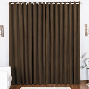 Cortina Tóquio Varão Simples Tecido Oxford 2,00m x 1,70m Janela Quarto Sala - Marrom