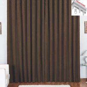 Cortina Tóquio para Trilho Suisso Max Tecido Oxford 2,00m x 1,70m Janela Quarto Sala - Marrom