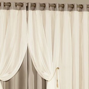 Cortina Luciana Lux Tecido Blackout e Voal 3,00m x 2,50m Janela Sala Quarto - Chocolate