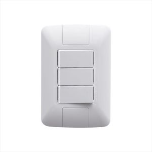 Conjunto 4x2 com 3 Interruptores Paralelos 6 A 250 V Tramontina Aria Branco