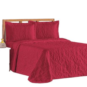 Cobre Leito Colcha Queen Mobili 03 Peças - Vermelho - 100% Poliéster