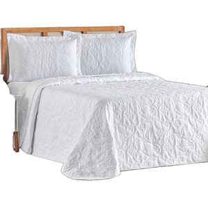 Cobre Leito Colcha Queen Mobili 03 Peças - Branco - 100% Poliéster