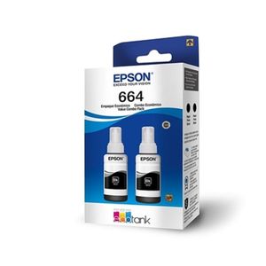 Kit 2 Garrafas Refil de Tinta Para Impressora Original Epson T664 Preto