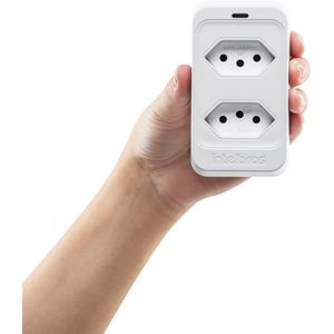 Tomada Dupla Protetor Elétrico Contra Surtos Intelbras Eps 302 Bivolt Branco