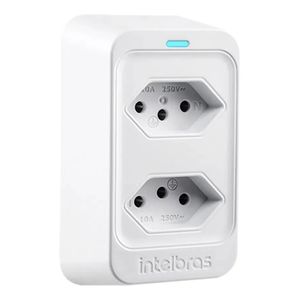 Tomada Dupla Protetor Elétrico Contra Surtos Intelbras Eps 302 Bivolt Branco
