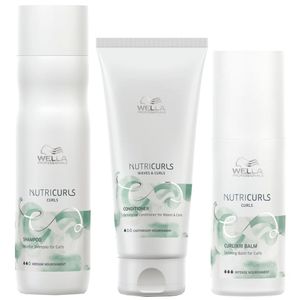 Wella NutriCurls Shampoo 250ml, Condicionador 200ml e Creme 150ml
