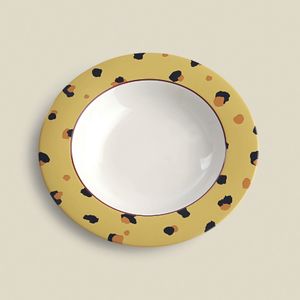 Prato Fundo Animal Print Stoneware Amarelo - A\CASA