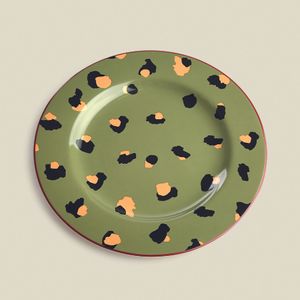 Prato para Lanche Animal Print Stoneware Verde - A\CASA