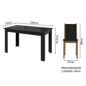 Conjunto Sala Jantar Mesa Vidro 4 Cadeiras Suzy