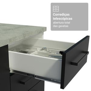 Armário De Cozinha Completa 549cm Branco/preto Agata Madesa 01 Branco/preto