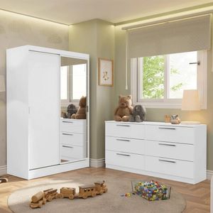 Kit Guarda-roupa Infantil Max 2 Portas + Cômoda Madesa