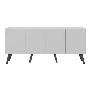Rack Retrô Para Tv Até 50 Polegadas Com Mp1071 Branco preto