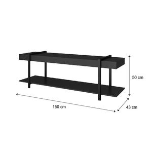 Rack Para Tv Habitat Preto E Tubos Pretos Carraro