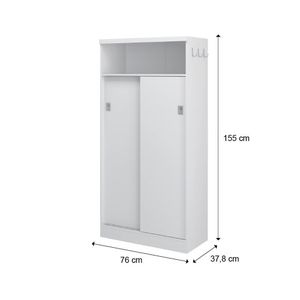 Armário Utilitário Escritório 2 Portas Branco Carraro