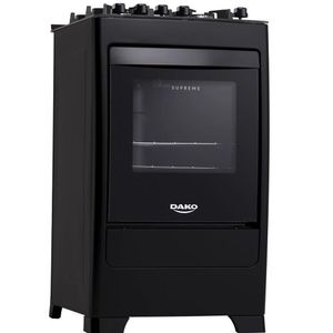 Fogão Dako 4 Bocas Com Mesa De Vidro Mega Chama Supreme Glass Preto Bivolt
