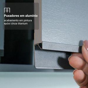 Armário De Cozinha Compacta 200cm Nice Madesa Xa13 Cinza