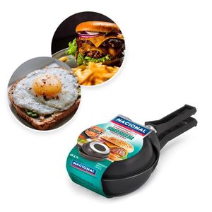 Frigideira Dupla Hamburgueira E Omeleteira Antiaderente 14 Cm Preto