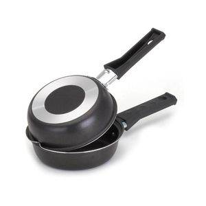 Frigideira Dupla Hamburgueira E Omeleteira Antiaderente 14 Cm Preto