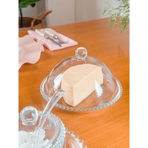 Kit Queijeira + Manteigueira + Açucareiro + Meleira + Travessa Pearl Wolff Transparente