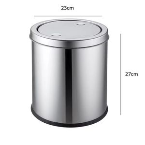 Lixeira Em Inox Basculante 8 Litros Cesto De Lixo Tampa Giratoria Vai E Vem Luxo Grande Banheiro Cozinha Escritorio