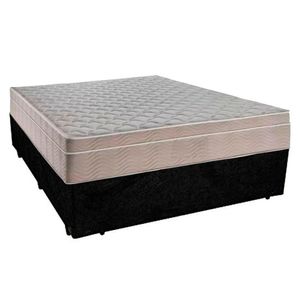 Cama Box Casal Suede + Colchão Serene Molas Ensacadas 138x188x65 Preto