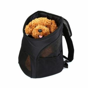 Mochila Pet Portátil Viagem Cão E Gato Com Ventilação Preta