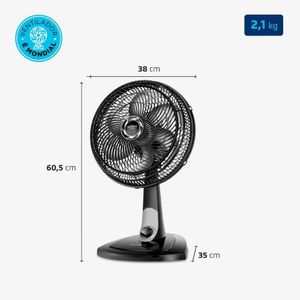 Ventilador Mondial Vt-30nb 30cm Preto Com Prata 127 V