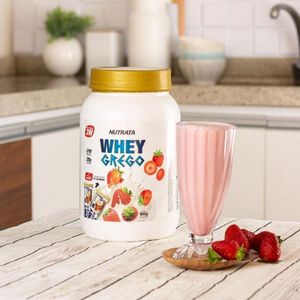 Whey Grego 900g Sabor Morango Com Chantilly