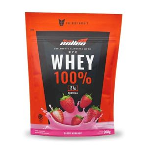 Whey 100% Refil 900g Sabor Morango