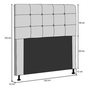 Cabeceira Cama Box Casal 140Cm D10 Safira Corano Branco - Mpozenato