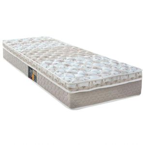 Colchão Solteiro Mola Class Pocket Euro 100X200X25Cm Branco/Bege - Castor