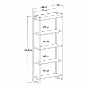 Estante Livreiro Multiuso Dynamica Industrial 80Cm 5 Prateleiras C08 Nogal