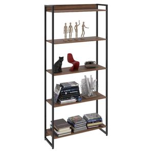 Estante Livreiro Multiuso Dynamica Industrial 80Cm 5 Prateleiras C08 Nogal