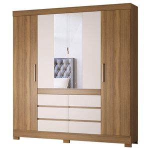Guarda Roupa Casal 4 Portas 6 Gavetas Amendola/Off White