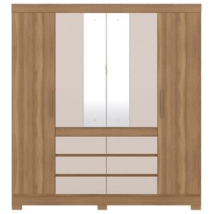 Guarda Roupa Casal 4 Portas 6 Gavetas Amendola/Off White