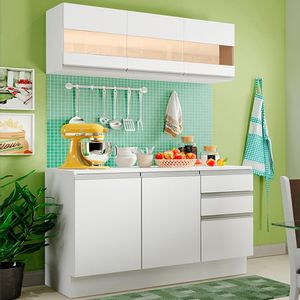 Cozinha Compacta 100% MDF Smart 120 cm Modulada Madesa