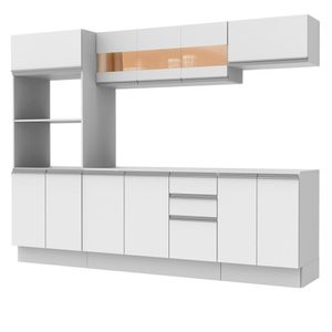 Cozinha Completa Smart Modulada com Balcão Tampo MDF Madesa