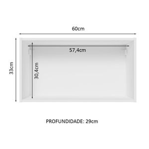 Armário Aéreo 100% Mdf 60 Cm 1 Porta Basculante Branco/crema Smart Madesa Branco/crema