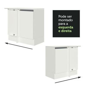 Balcão De Canto 100% Mdf Com Tampo Branco Smart Madesa Branco